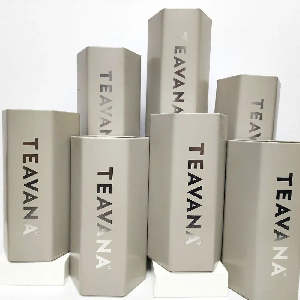 Teavana Special Edition Teavana Stone Gray Honeycomb Tea Tin with Lid NEW